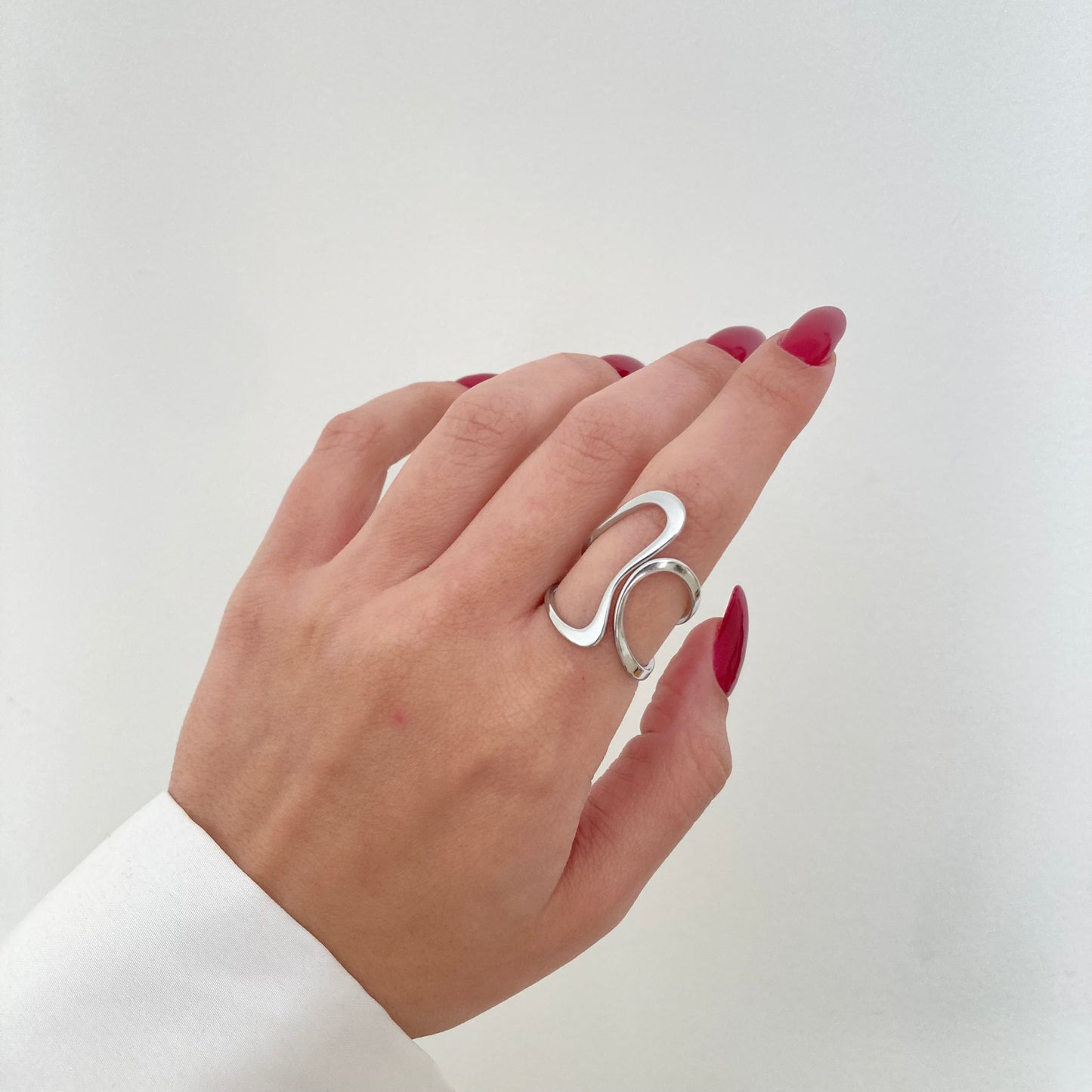 Irregular Hollow Silver Ring