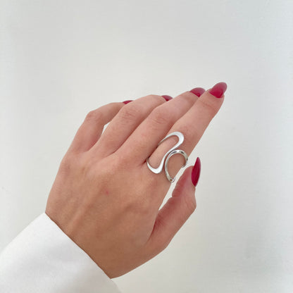 Irregular Hollow Silver Ring