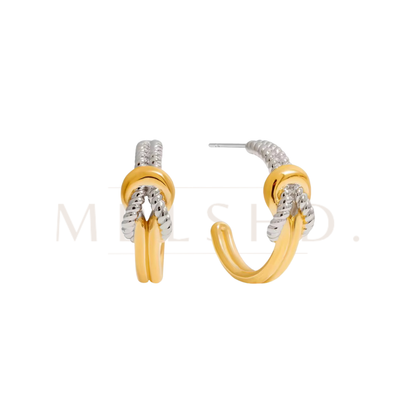 Two Tone Twist Earrings
