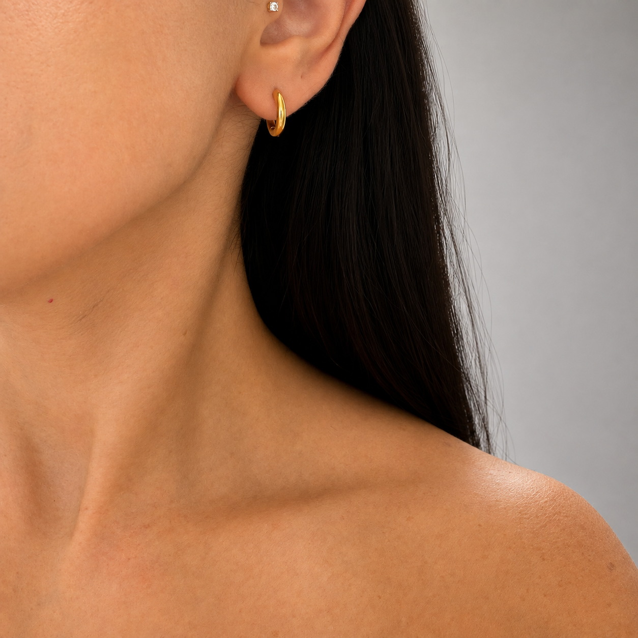 Simple small hoops -Gold-