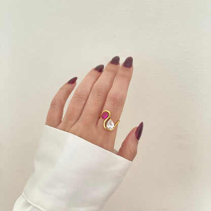 Statement Pink & White Ring