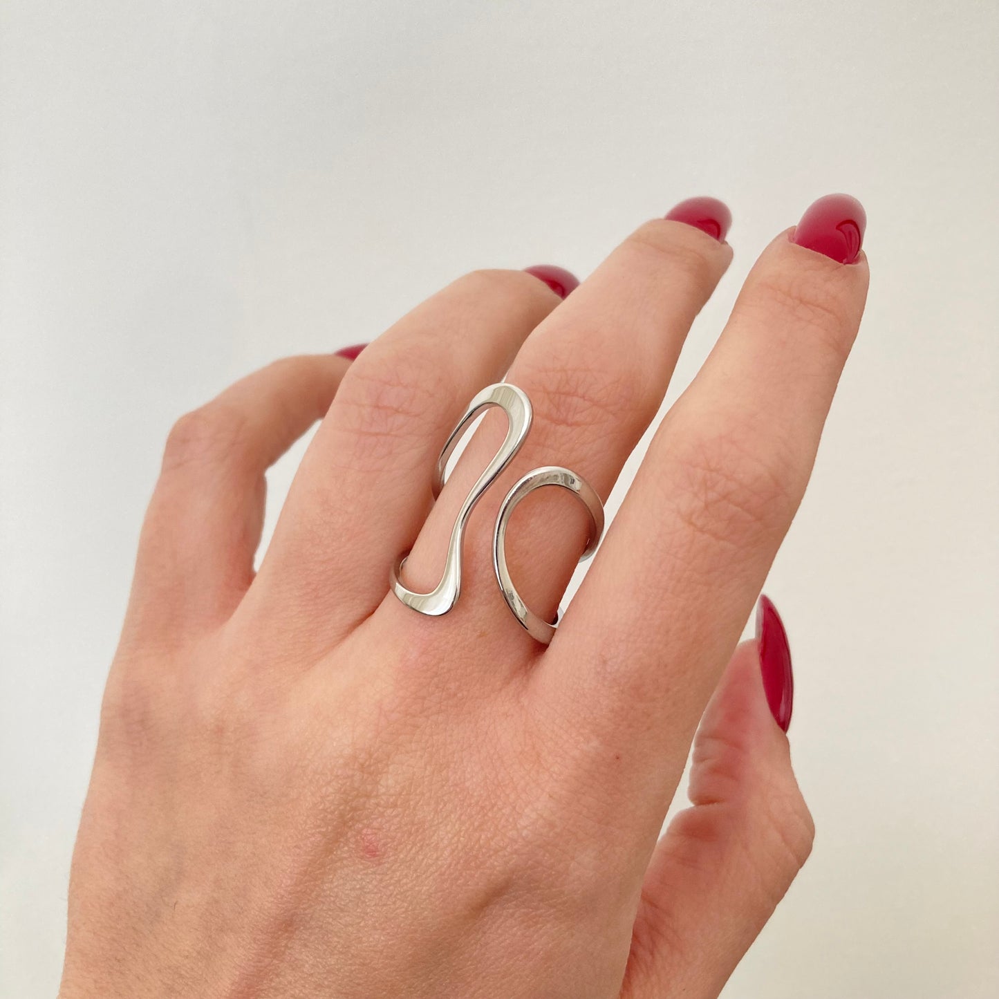 Irregular Hollow Silver Ring