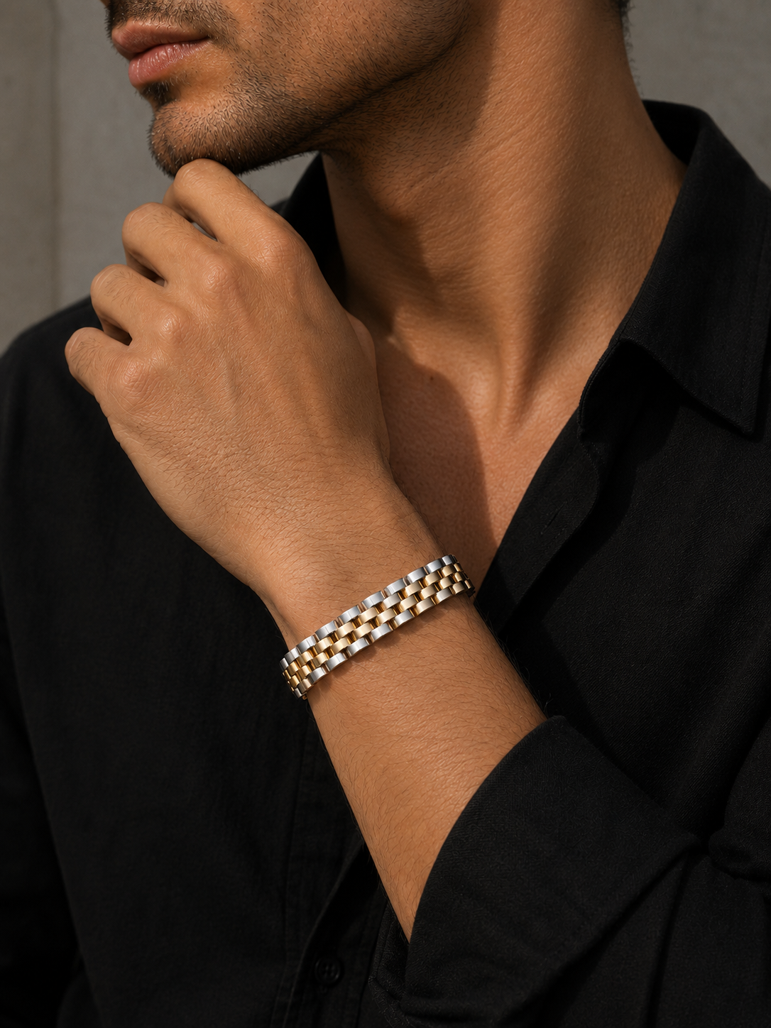 Watch Strap - Silver & Gold - Men