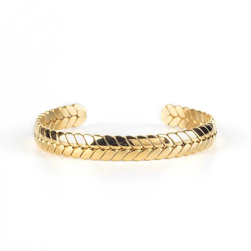 Leaves Gold Bracelet - Men