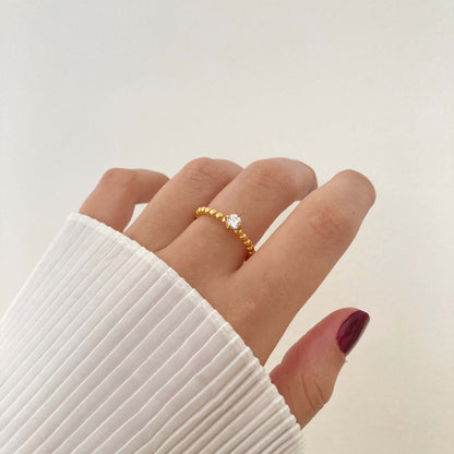 Round Zircon Promise Ring