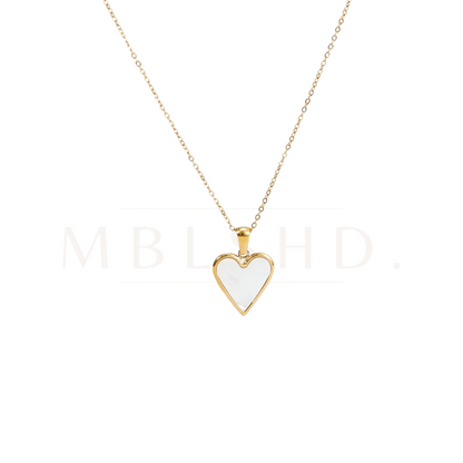 White Heart Pendant Necklace