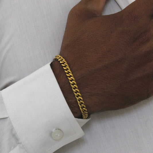 6mm Gold Pressed bracelet - Men