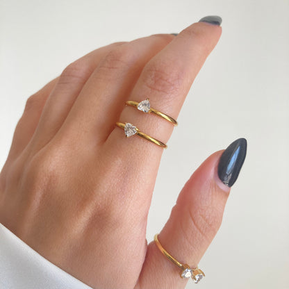 Hearts Triple Ring Set