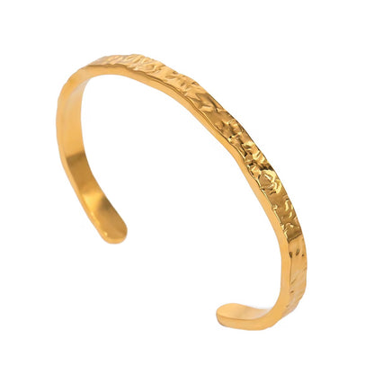 Simple Hammered Open Bangle