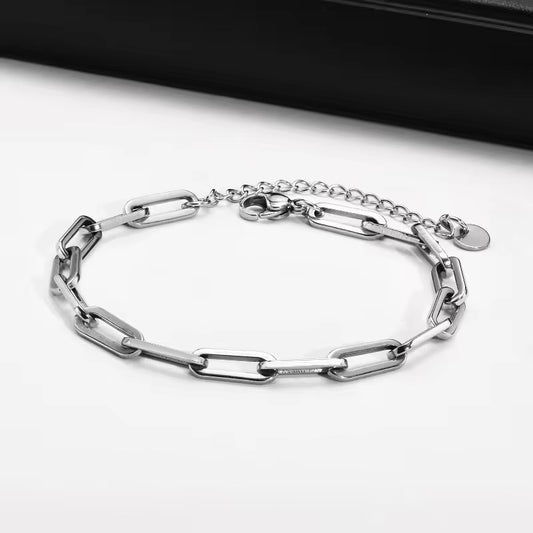 Silver Paperclip Bracelet - Men