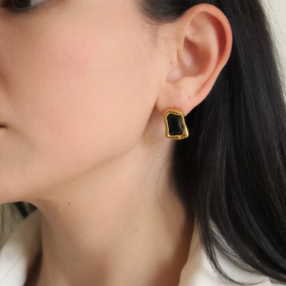 Black Statement Stud Earrings