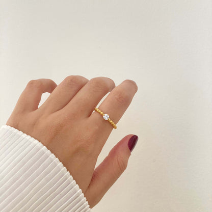 Round Zircon Promise Ring