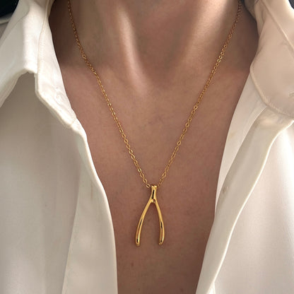 Wishbone Pendant Necklace