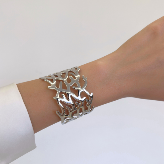Twig Open Bangle Silver