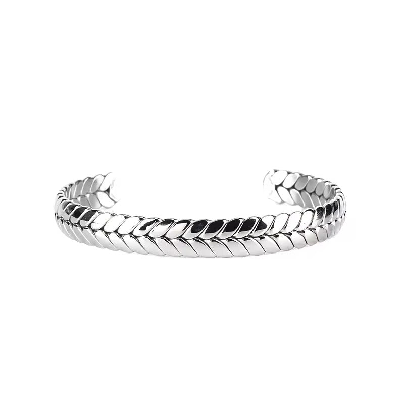 Leaves Silver Bracelet - Men
