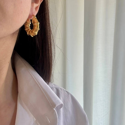 Bamboo hoop Earrings