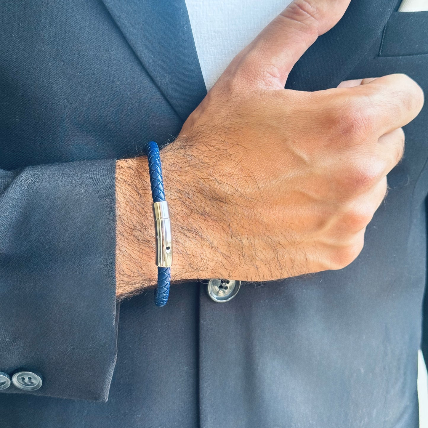 Silver Tube Bracelet - Men