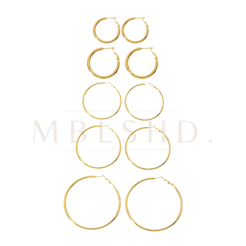 Slim hoop Earring -Gold-
