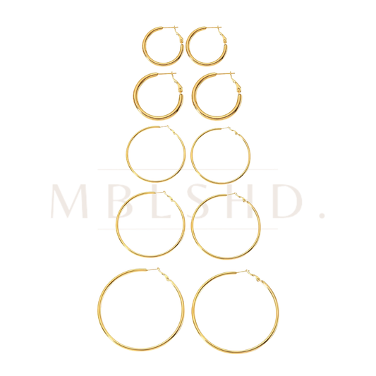 Slim hoop Earring -Gold-