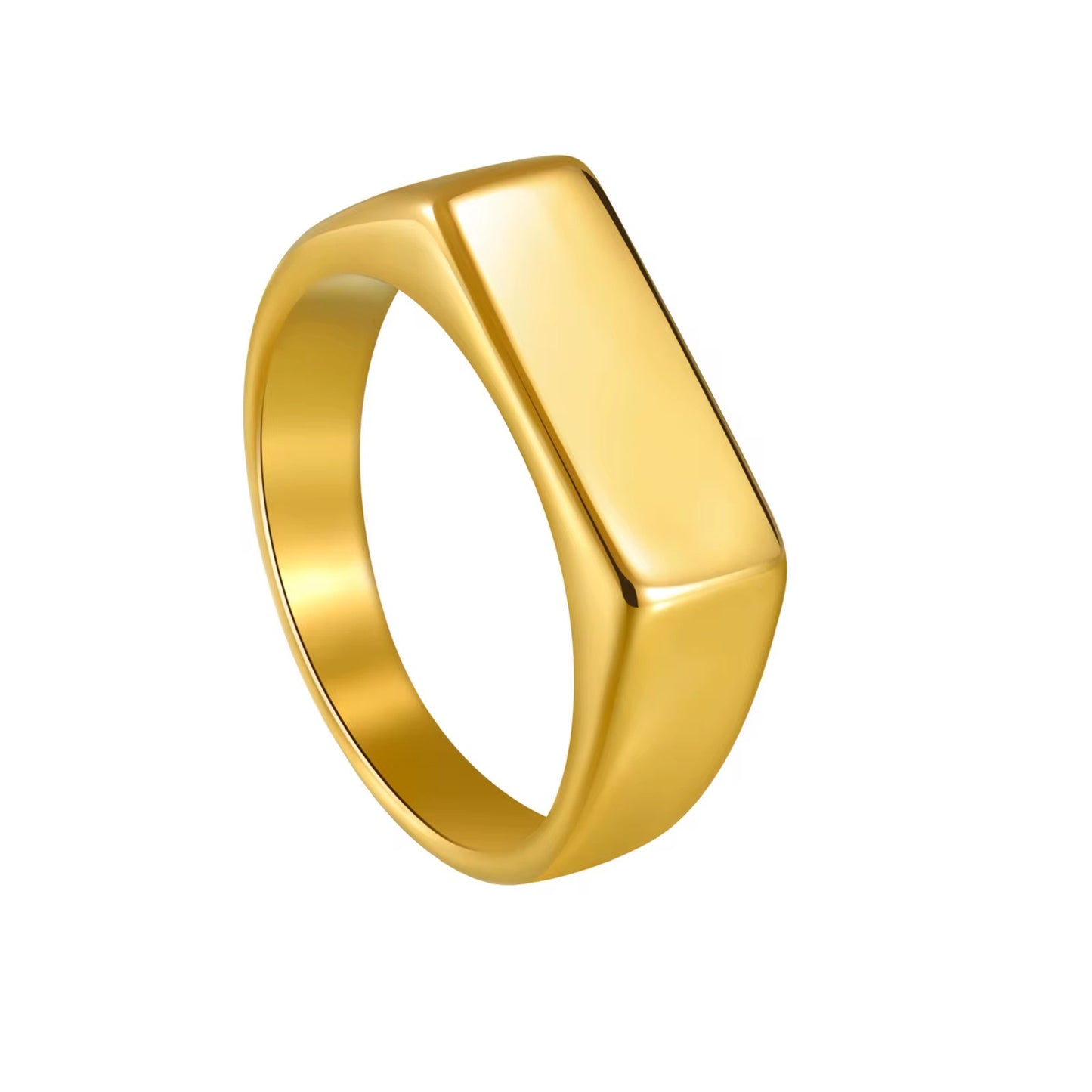 Rectangle Signet Ring Gold - Men