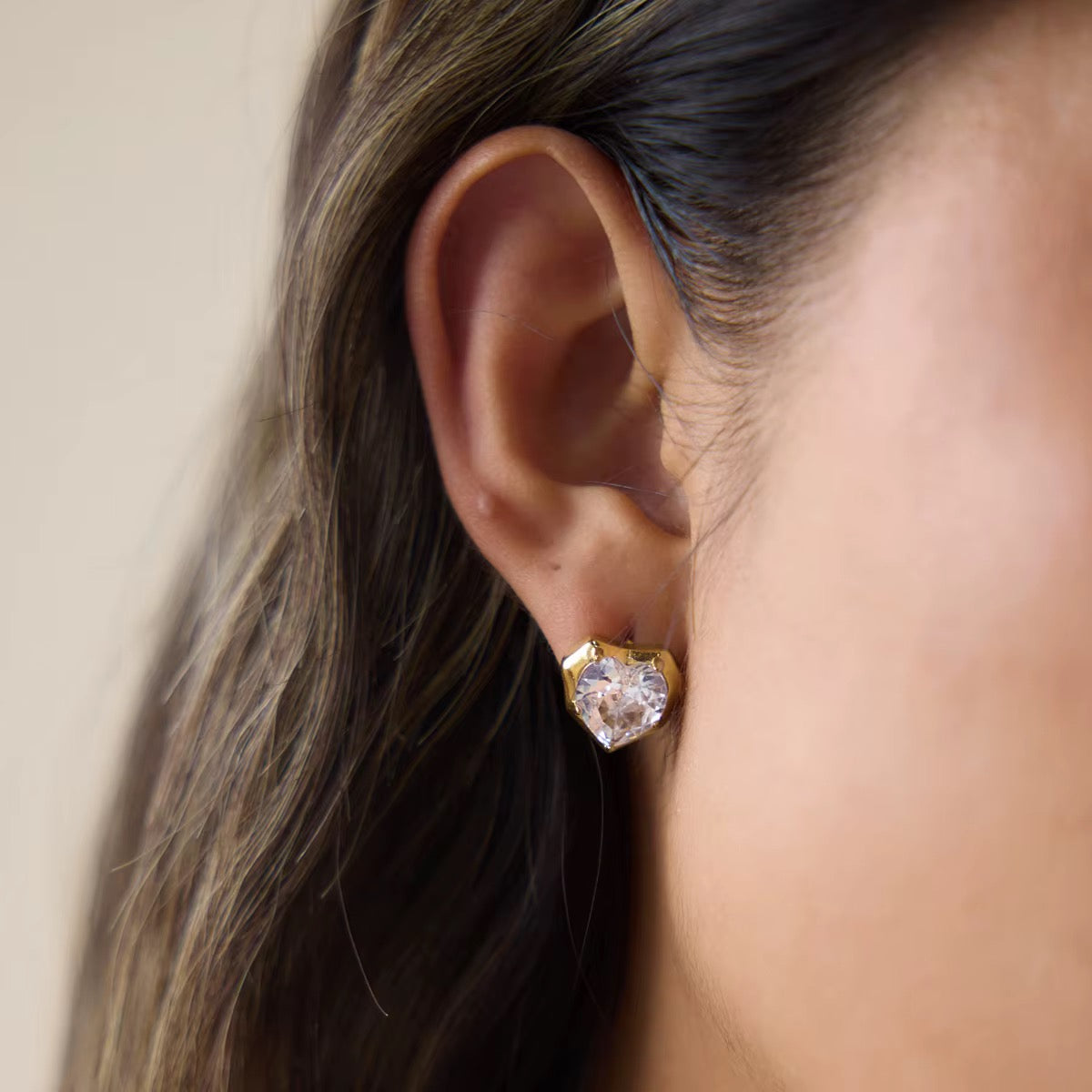 Statement Heart Stud Earrings