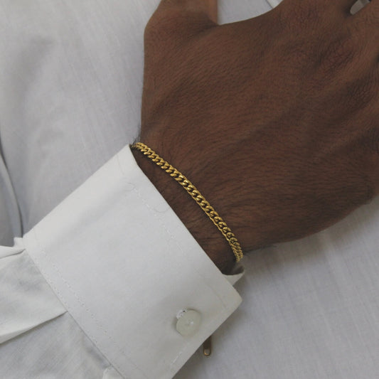 4mm Gold Pressed bracelet - Men
