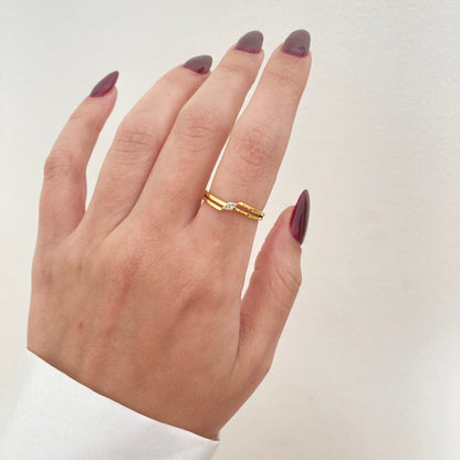 Marquise Double Layer Ring