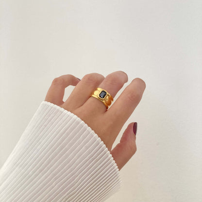 Black Stone Statement Ring