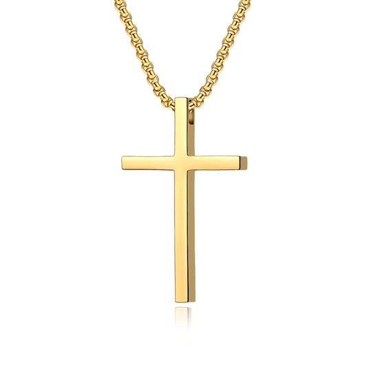 Gold Cross Pendant Necklace - Men