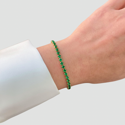Green Tennis Bracelet