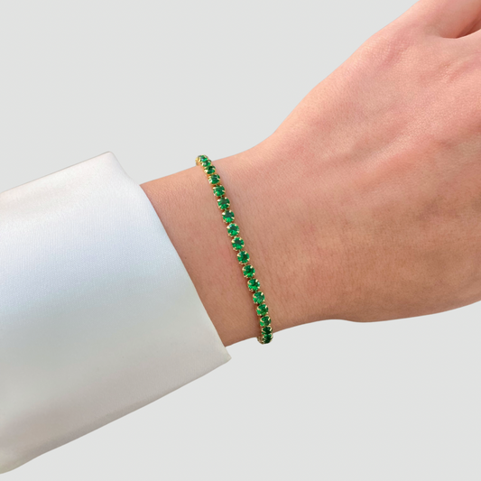 Green Tennis Bracelet
