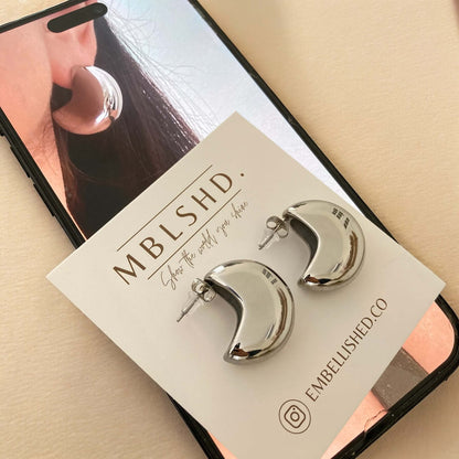 Bubbly Pacman Earrings -Silver-