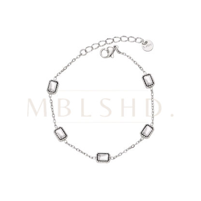 White Stones Bracelet Silver