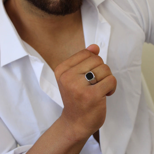 Chunky Ring Glossy Silver - Men