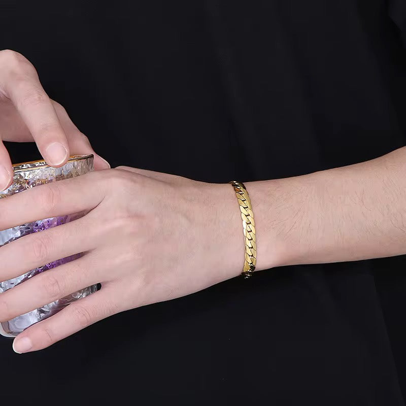 Thick Gold Pressed bracelet - Men