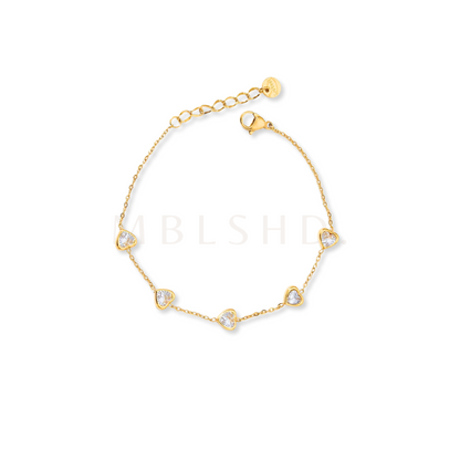 Zircon Hearts Bracelet