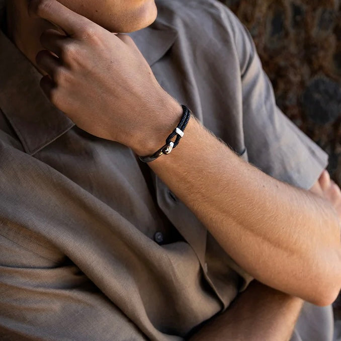 Silver Fishhook Bracelet - Men