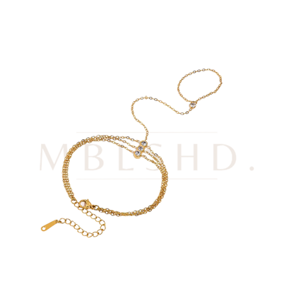 Triple Chain Hand Bracelet