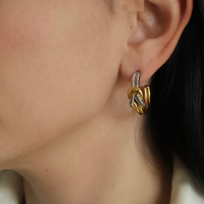 Two Tone Twist Earrings