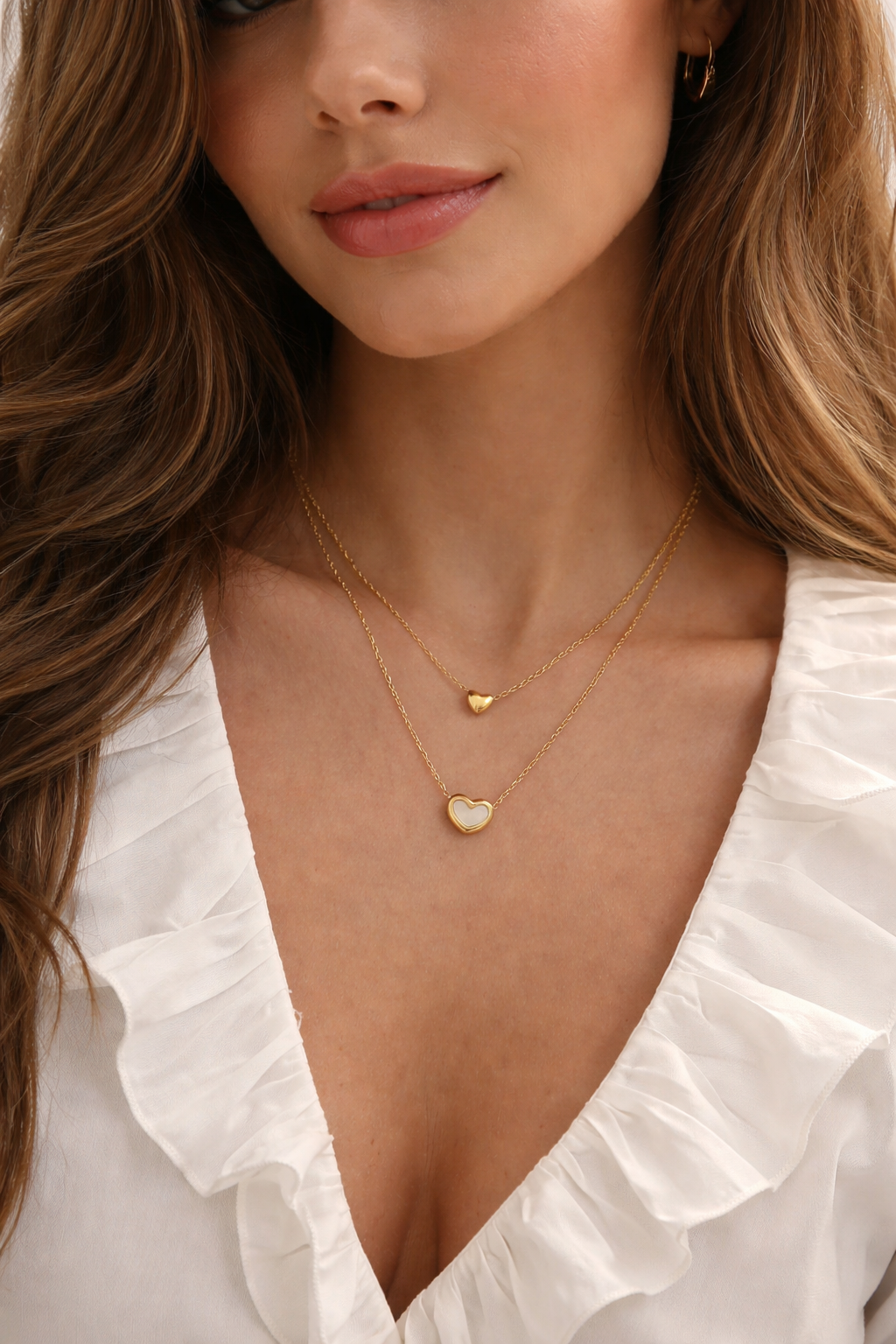 Double Heart Layered Necklace