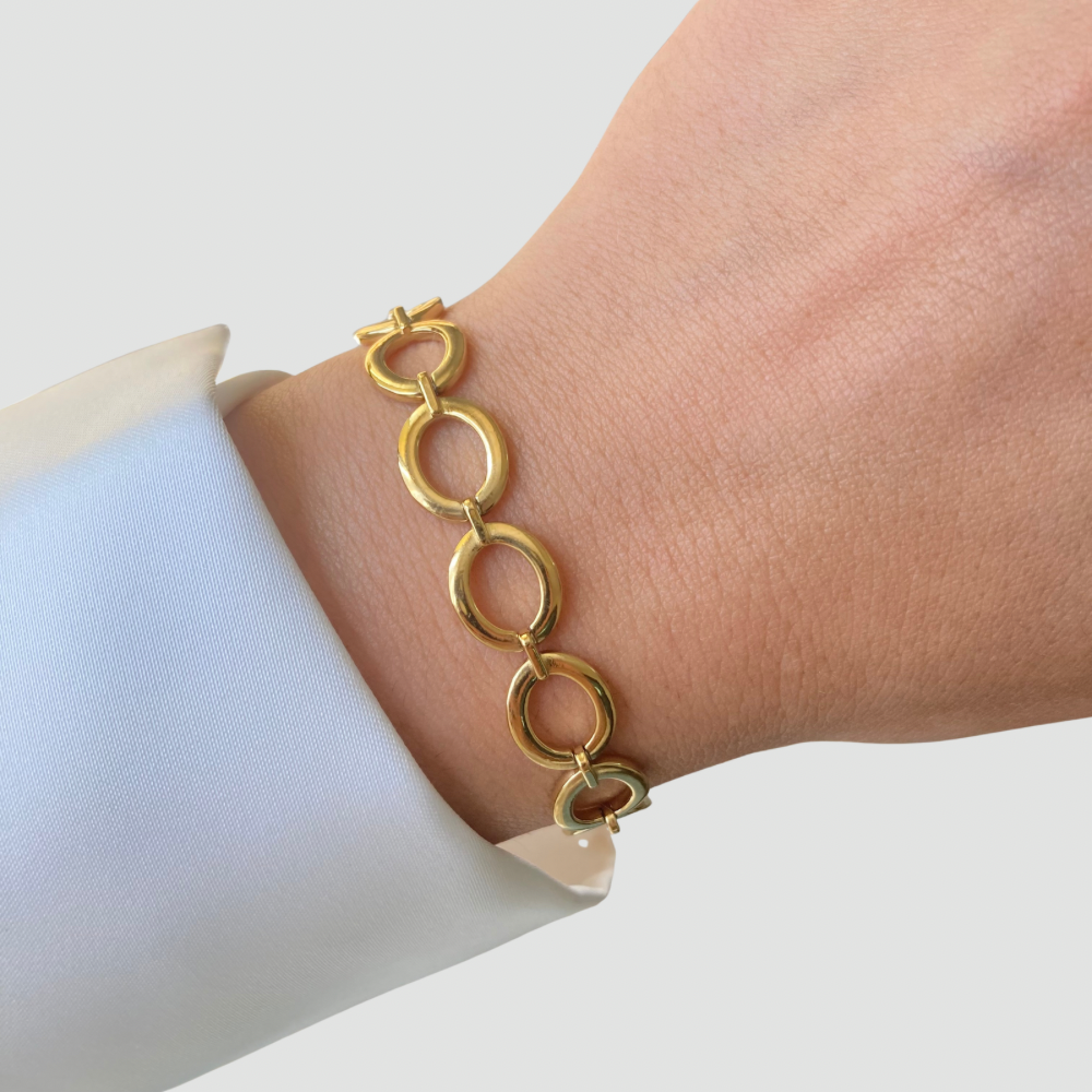 Paperclip Oval Bracelet Gold
