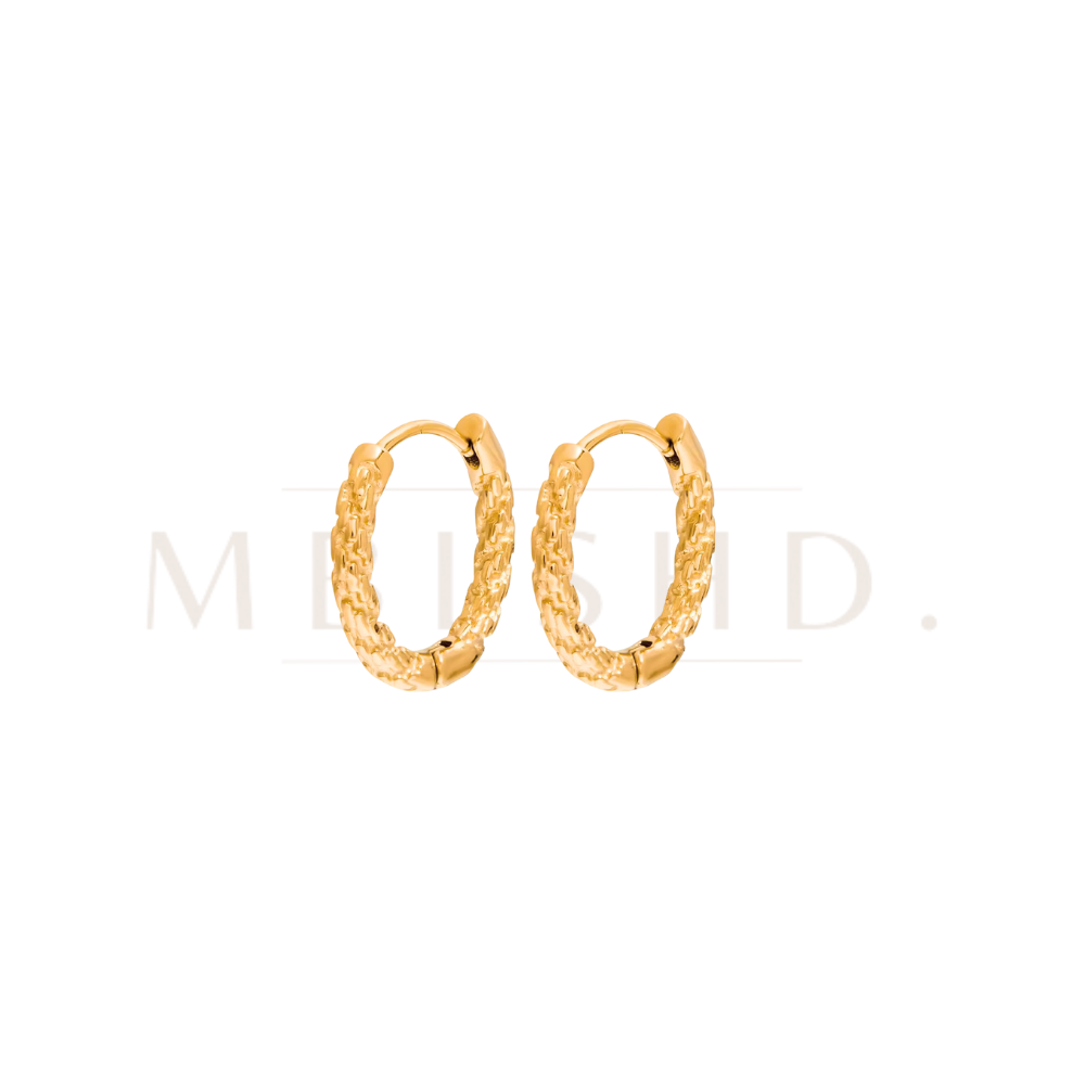 Golden Braid Hoop Earrings