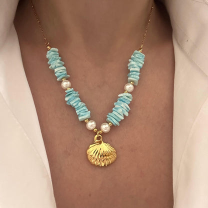 Seashell Blue Necklace