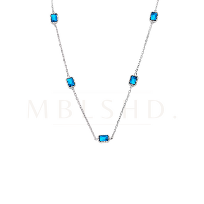 The Navy Blue Necklace -Silver-