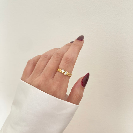 Double stone & Layer Ring