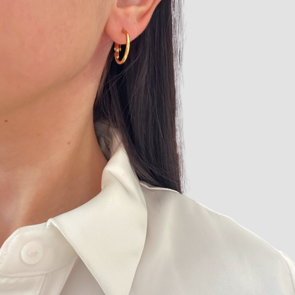 Slim hoop Earring -Gold-