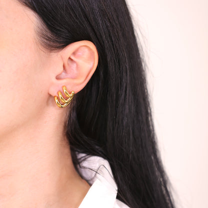 Three Layer Wave Earrings