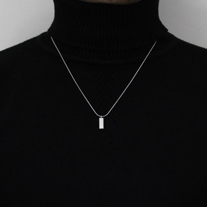 Minimalist Silver Pendant Necklace - Men