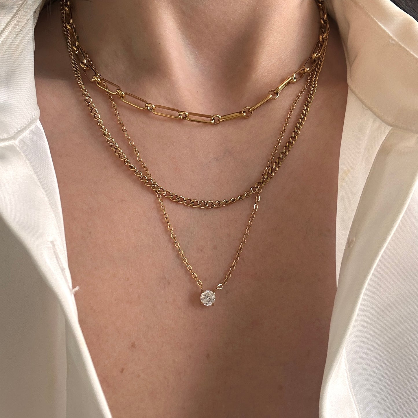 Diamond Orbit Layered Necklace