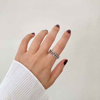 Cuban Chain Ring Silver